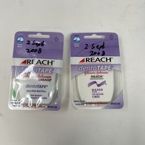 Johnson & Johnson Reach Mint Dentotape Waxed Ribbon Floss Extra Wide 45 Yds NOS